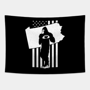 Pennsylvania Bigfoot American Flag Tapestry