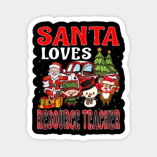 Santa Loves Resource Teacher Magnet