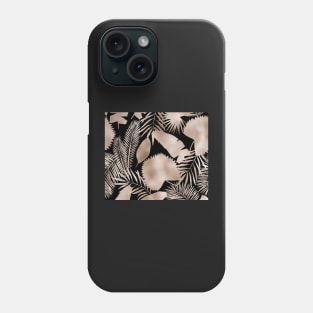 Rose tropical leaves in the night Phone Case