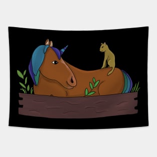 Unicorn and cat Tapestry