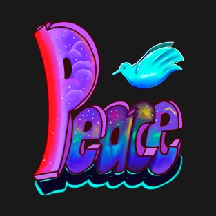 Peace word with dove Peace graffiti text Peace T-Shirt