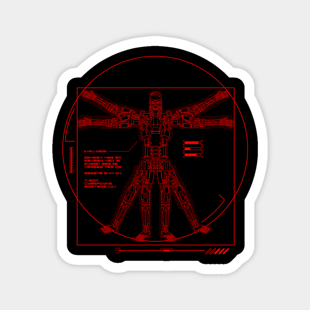 Vitruvian T-800 Magnet by demonigote