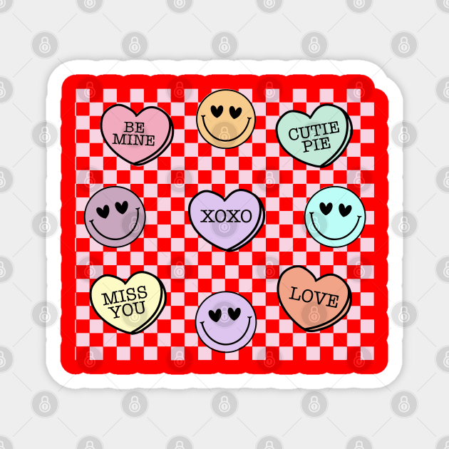 Pattern Lovers Be Mine Cutie Pie XOXO Miss You Happy Valentines Day Magnet by Pop Cult Store