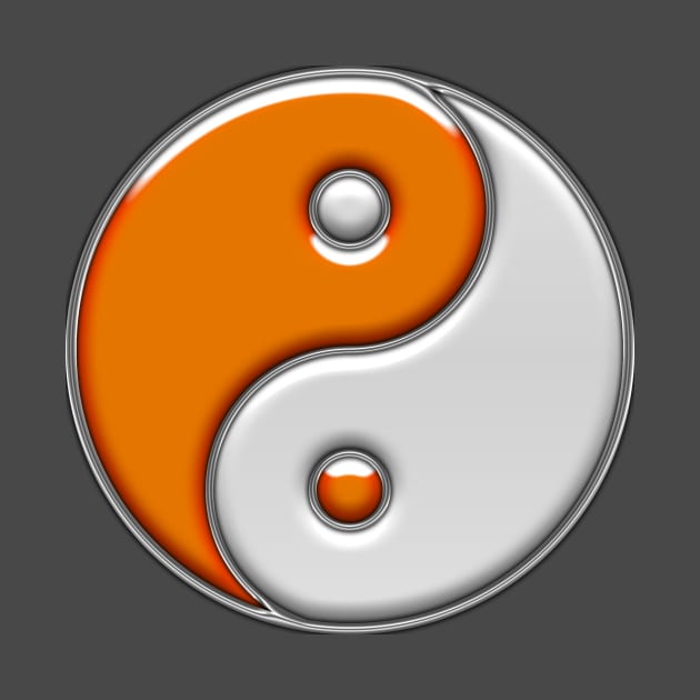 Orange And White Yin Yang by BigOrangeShirtShop