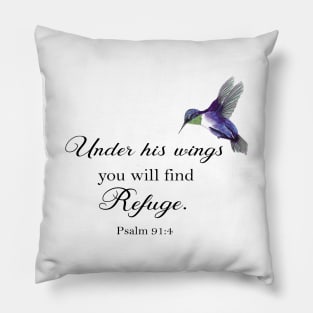 Under his wings you will find refuge Psalm 91 Pillow