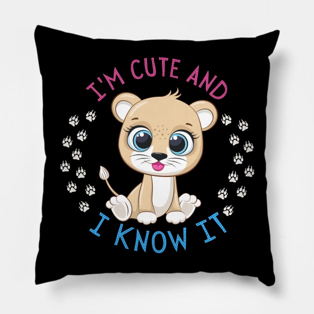 I'm Cute and I know it Pillow by BoogieCreates