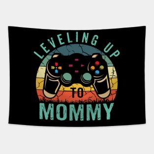 Gender Reveal Announcement Gamer Leveling Up To Mommy Funny Tapestry