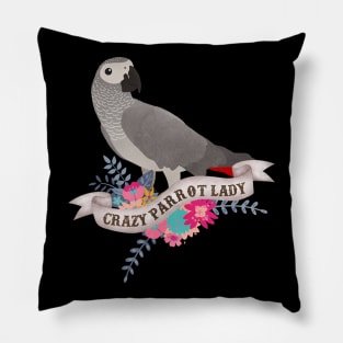 Crazy Parrot Lady Pillow