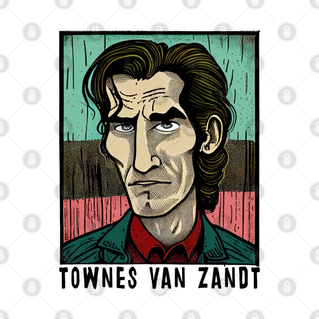 Townes Van Zandt •• Retro Illustration by unknown_pleasures