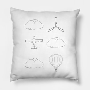 Flight themed pattern Pillow