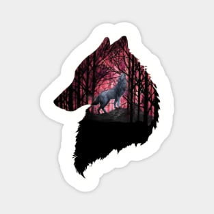 wolf in the woods Magnet