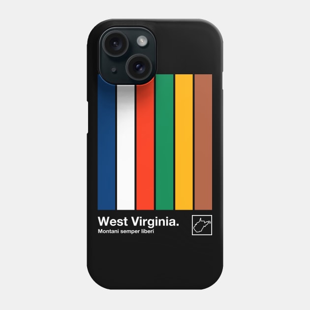 West Virginia State Flag // Original Minimalist Artwork Poster Design Phone Case by DankFutura