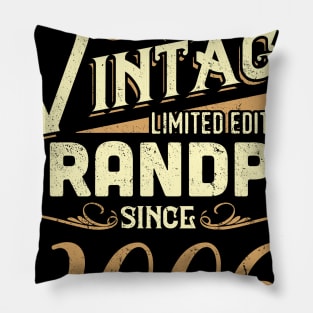 Vintage Grandpa Since 2006 Funny Man Myth Legend Daddy Pillow