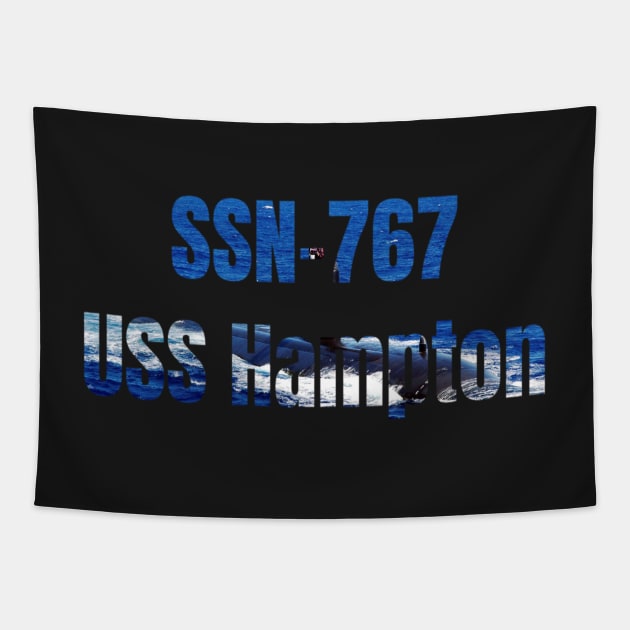 USS Hampton (SSN-767), Navy Sailor Veteran Gift Tapestry by woormle