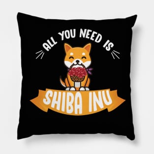 shiba inu puppy illustration Pillow