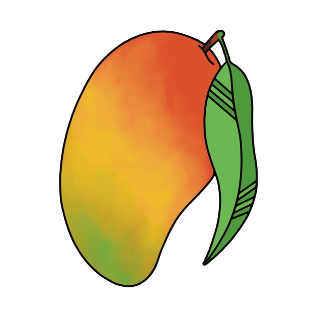 Mango Fruit Watercolor by murialbezanson