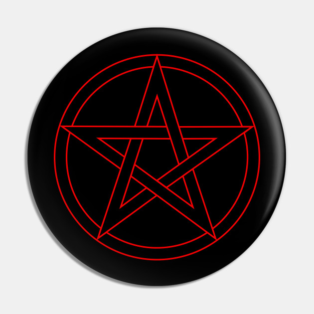 Pentagram and Black - Pentagram - Pin | TeePublic