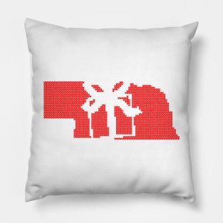 christmas in nebraska ugly knitted Pillow