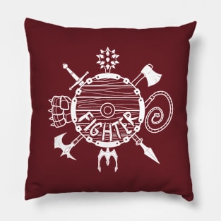 Fighter Class - White Design Pillow