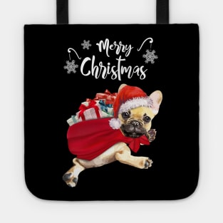 French Bulldog Frenchie merry Christmas Tote