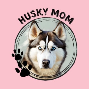 Siberian Husky Dog Mom Dog Breed Portrait T-Shirt