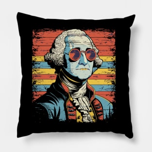 George Washington Funny July 4th American Flag Pillow