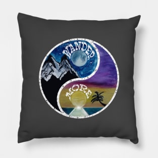 Wander More wanderlust saying quote explore hike camp Pillow