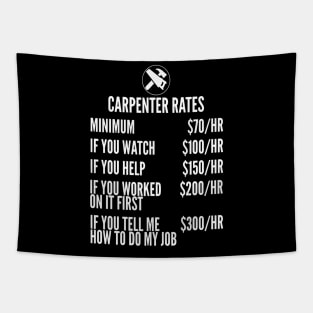 Carpenter Rates Funny Saywer Gift Tapestry