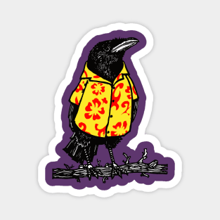 Hawaiian Shirted Crow Magnet