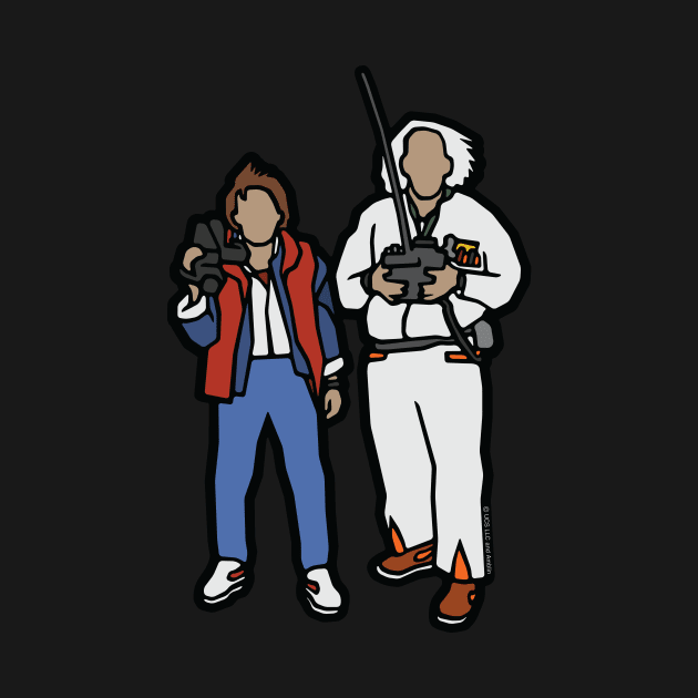 Doc & Marty Flat Design by jeffsmoll