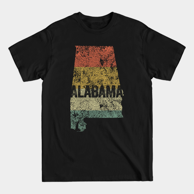 Disover Alabama State Vintage Retro Sunset Mondrian - Americana - T-Shirt