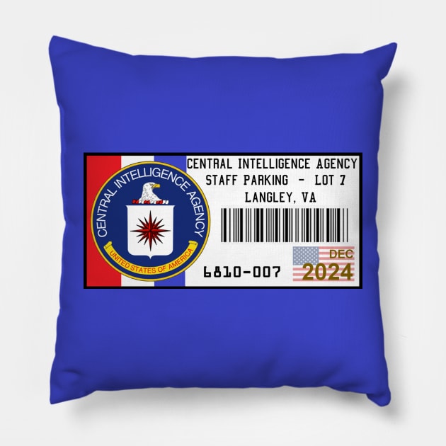 CIA Parking Permit Pillow by Starbase79