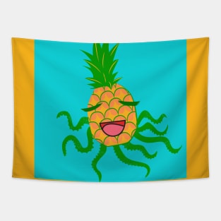 The Happy Pineapple Octopus Tapestry