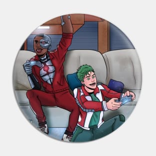 Beastboy and Cyborg - Titans Pin