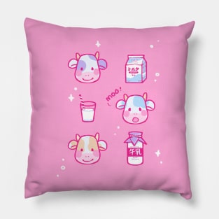 Cute Milk & Cow Pillow