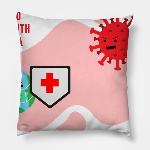 world fight with corona virus Pillow by Adamnvt