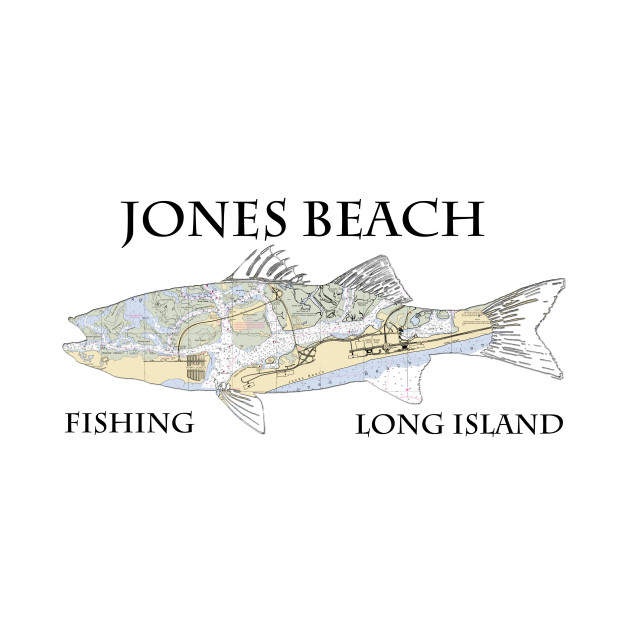 Fishing Jones beach nautical striped bass shirt long island, stickers, decal by Hook Ink