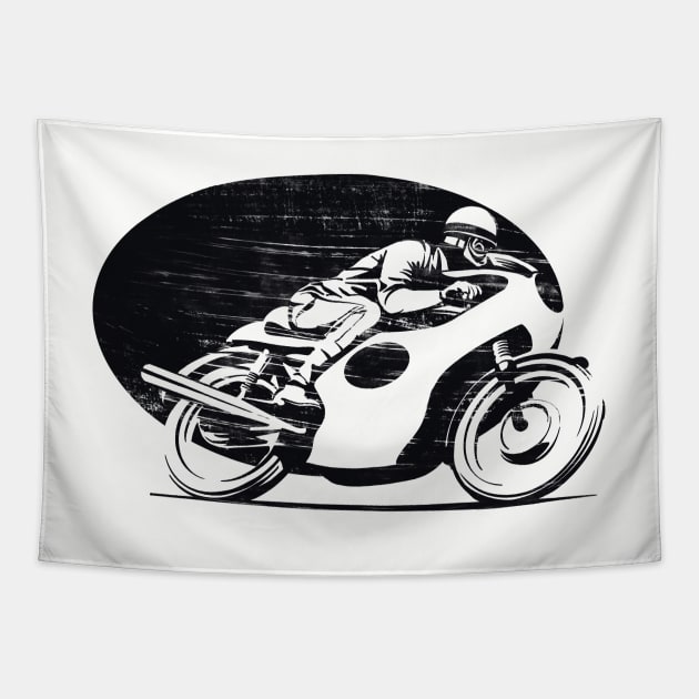 vintage distressed cafe racer Tapestry by SFDesignstudio