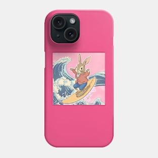 Ocean Waves of a Surfer Doing Surf Tricks on Surfboard Surfing Life of Rabbit Phone Case