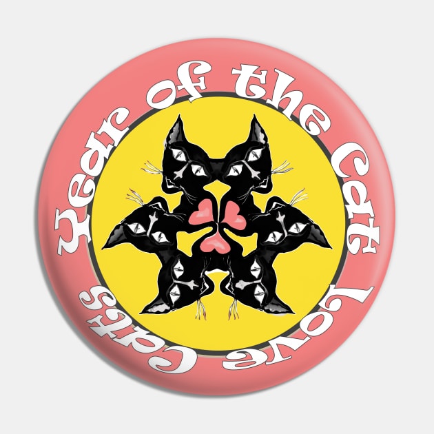 Cute Cat Lovers Black Cats Mandala Pin by PlanetMonkey