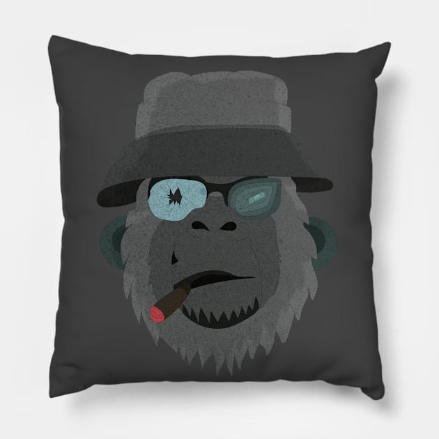 The fashionable chimps Pillow by ROCOCO DESIGNS