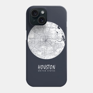 Houston, USA City Map - Full Moon Phone Case