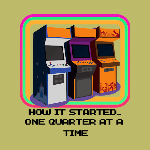 Retro Arcade 1980's How It Started Tee by Jled