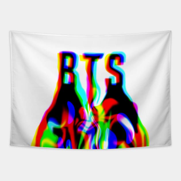 BTS RGB paint text design Tapestry by bixxbite