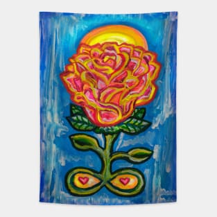 Infinity Blooming Rose Flower of Love Tapestry