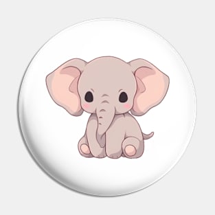 Simple drawn elephant Pin