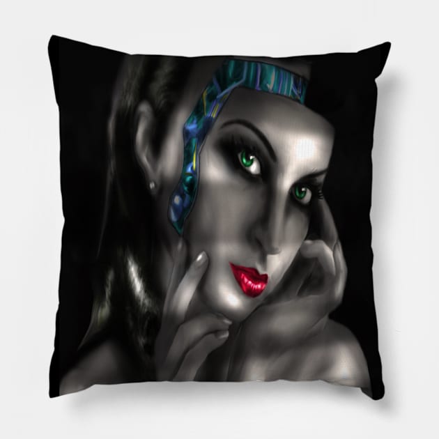 Bio Tech Noir Pillow by Harlequins Bizarre