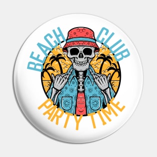 Beach Club Party Time Pin