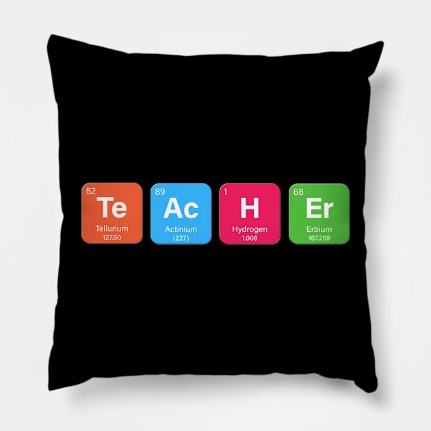 Teacher Periodic Table, Science Teacher, Chemistry Teacher, Back To School, Teacher Gift Idea, Funny Teacher Gift Pillow by DESIGN SPOTLIGHT