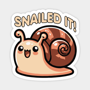 Snailed It Funny Snail Pun Magnet